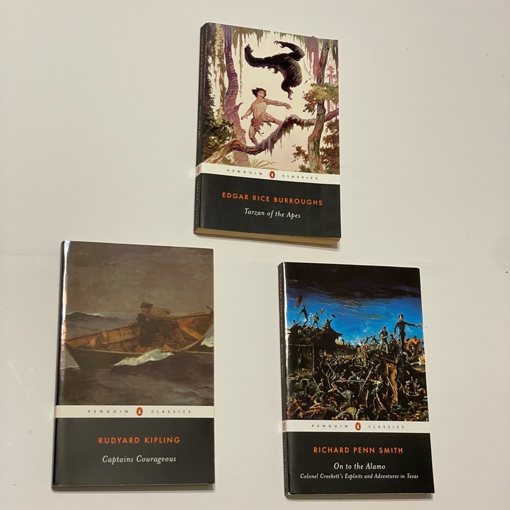 Bundle of 3 Penguin Classics Store Books, Captains Courageous/Tarzan of the Apes